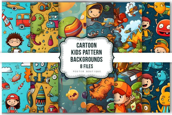Download Cartoon Kids Pattern Backgrounds Pack - Premium Resources